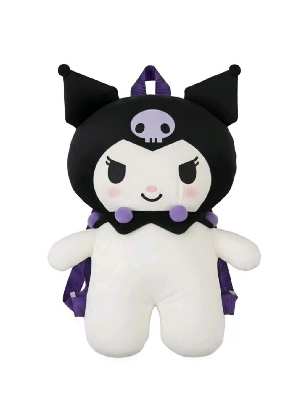 Sanrio Kuromi 16" Stuffed Animal Plush Backpack Large Black & Purple NWT - Picture 2 of 10